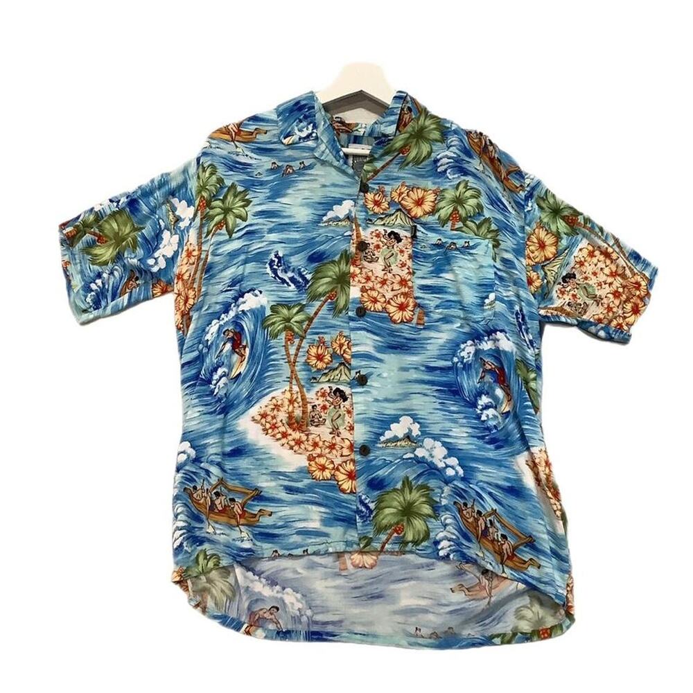 Hawaiian ocean button down  shirt